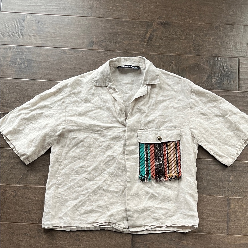 Benjamin Benmoyal Cassette Linen Bowling Shirt